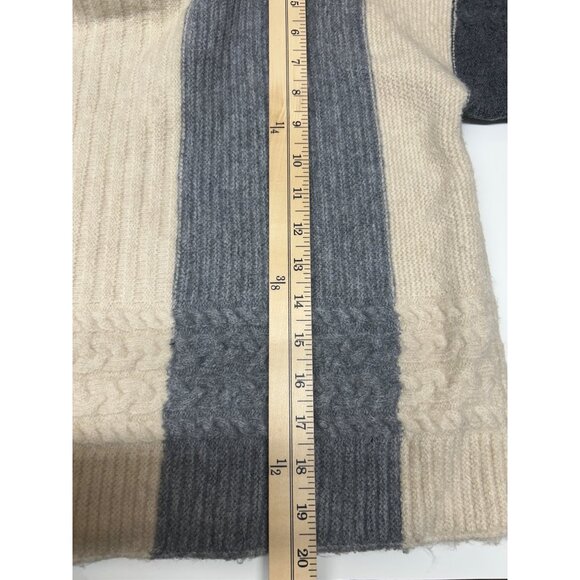 Pol Hooded Colorblock Sweater L Beige Gray White - Picture 7 of 9